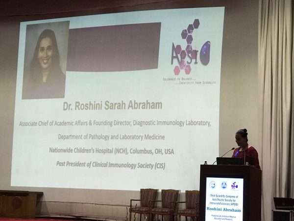 Dr Roshini Abraham presenting on a topic that is interesting to many candidates: new born screening
